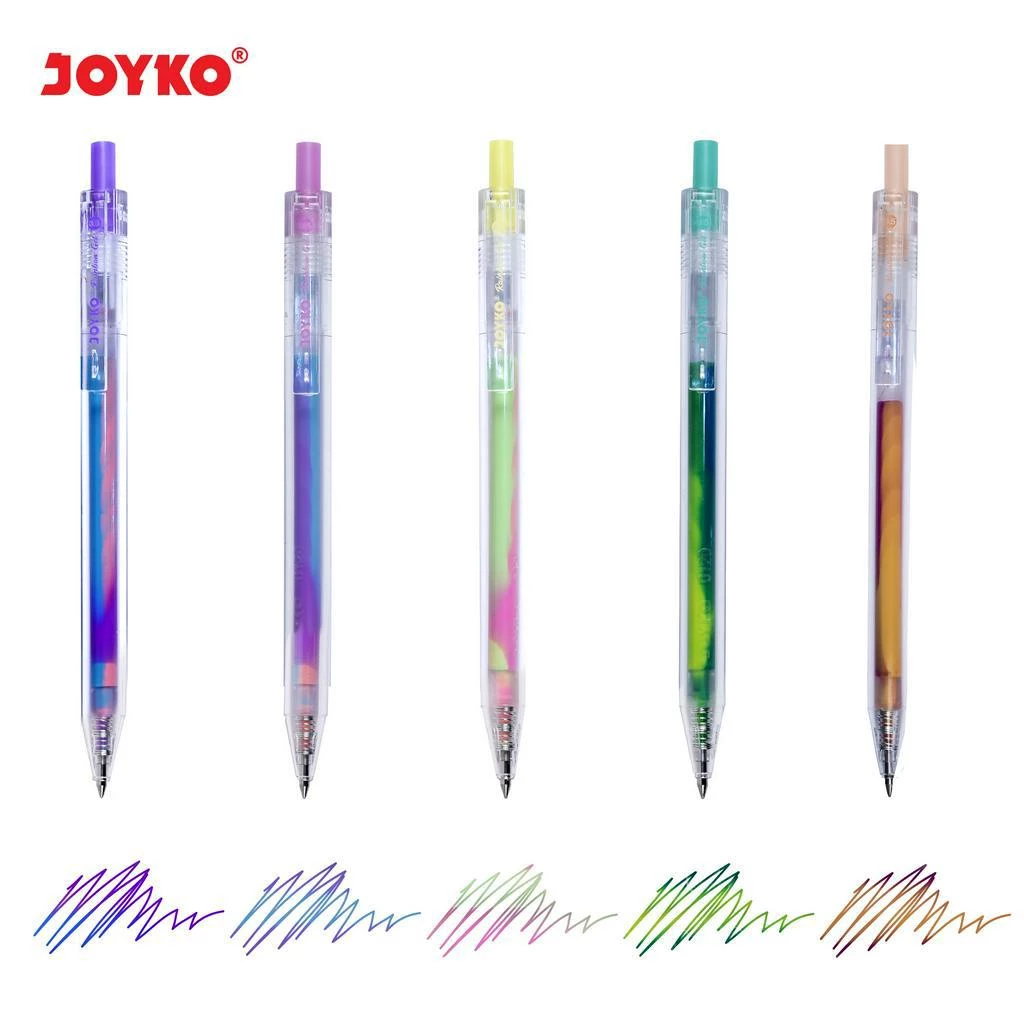 Color Gel Pen Pena Jel Warna Joyko GPC-324 Rainbow Gel 5 Warna 0.5 mm - Image 2